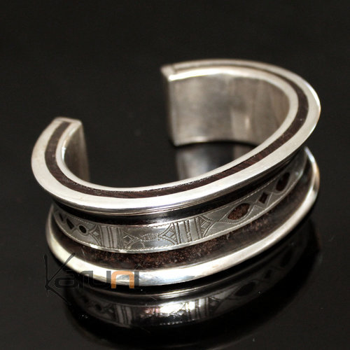 Silver and ebony bracelet