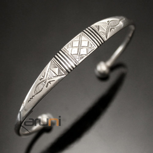 Ethnic Bracelet Sterling Silver Jewelry Large Ebony Men/Women Tuareg Tribe Design 09