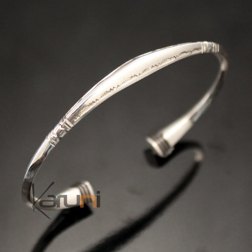 Ethnic Bracelet Sterling Silver Jewelry Angle Ebony Ends Men/Women Tuareg Tribe Design 04