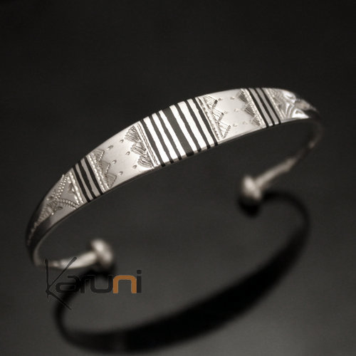 Ethnic Bracelet Sterling Silver Jewelry Large Ebony Men/Women Tuareg Tribe Design 12