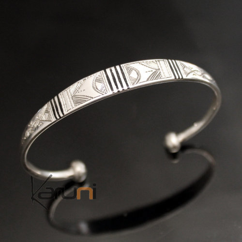 Ethnic Bracelet Sterling Silver Jewelry Large Ebony Men/Women Tuareg Tribe Design 13