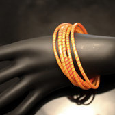 Ethnic African jewelry Plastic Bracelets Jokko Recycled Fair Trade Men Women Children Light Orange (x12) b