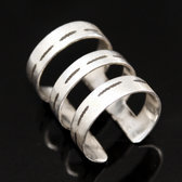 Ethnic Jewelry Double Rings Sterling Silver Tuareg Tribe Design