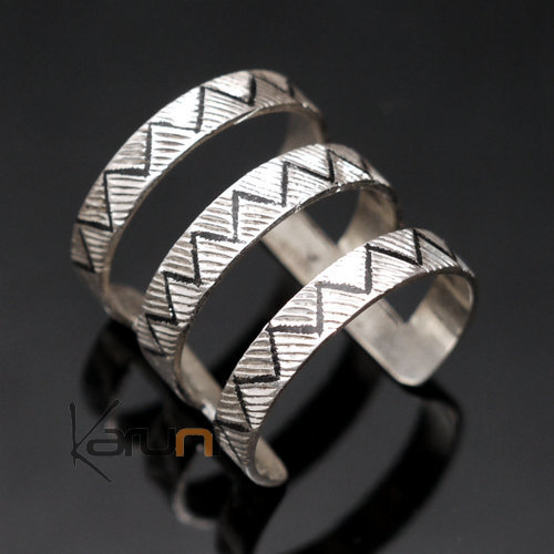 Ethnic Jewelry Double Rings Sterling Silver Tuareg Tribe Design