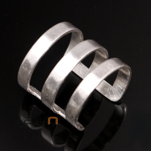 Ethnic Jewelry Double Rings Sterling Silver Tuareg Tribe Design 04