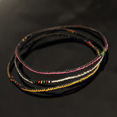 Ethnic African Jewelry Plastic Bracelets Men / Women / Child Lot 6 or 12 Yellow/Red From Mali