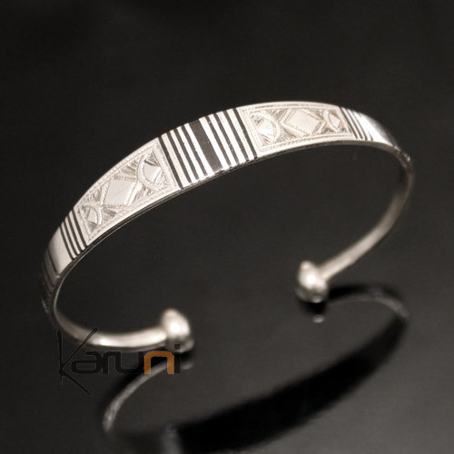 Ethnic Bracelet Sterling Silver Jewelry Large Ebony Men/Women Tuareg Tribe Design 17