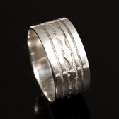 Ethnic Engagement Ring Wedding Jewelry Sterling Silver Semi-large Men/Women Tuareg Tribe Design 12