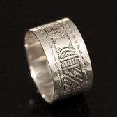 Ethnic Engagement Ring Wedding Jewelry Sterling Silver Semi-large Men/Women Tuareg Tribe Design 14