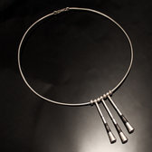 Ethnic Jewelry Pendant Necklace Sterling Silver and Ebony Tuareg Tribe Square Design Karuni