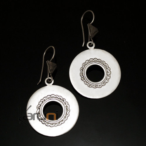 Tuareg round earrings - Silver 2