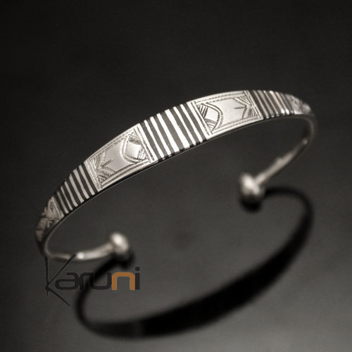 Ethnic Bracelet Sterling Silver Jewelry Large Ebony Men/Women Tuareg Tribe Design 18