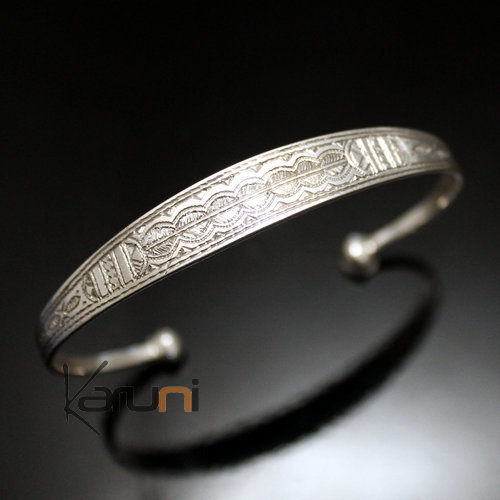Ethnic Bracelet Sterling Silver Jewelry Large Engraved Men/Women Tuareg Tribe Design 35