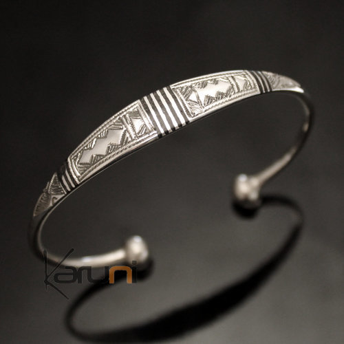 Ethnic Bracelet Sterling Silver Jewelry Large Ebony Men/Women Tuareg Tribe Design 20