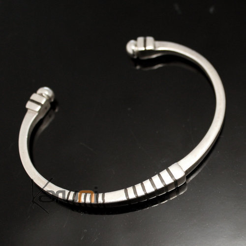 Ethnic Bracelet Sterling Silver Jewelry Ebony Square Men/Women Tuareg Tribe Design 01