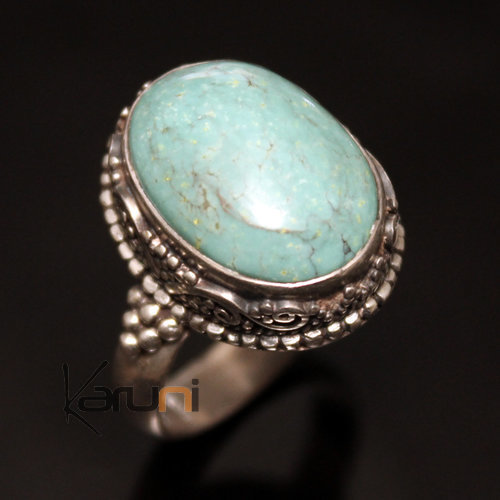 jewelry ethnical silver Turquoise ring 