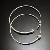 Ethnic Hoop Earrings Sterling Silver Jewelry Tesibit Smooth Balls Tuareg Tribe Design 13 5 cm