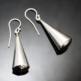 Ethnic African Earrings Sterling Silver Jewelry Long Smooth Cones Tuareg Tribe Design KARUNI 128