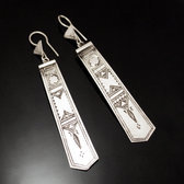 Ethnic African Earrings Sterling Silver Jewelry Big Engraved Celebra Tuareg Tribe Design 145