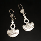Ethnic Southern Cross Earrings Sterling Silver Moon Crescent Jewelry Niger Tuareg Tribe Design 163 4,5 cm
