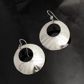Fulani Earrings Plated Silver Flat Hoops 3 cm 1,2 inches African Ethnic Jewelry Mali