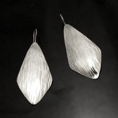 Fulani Earrings Plated Silver Large Small Leaves African Ethnic Jewelry Mali