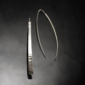 Fulani Earrings Plated Silver Long Curved Bands African Ethnic Jewelry Mali