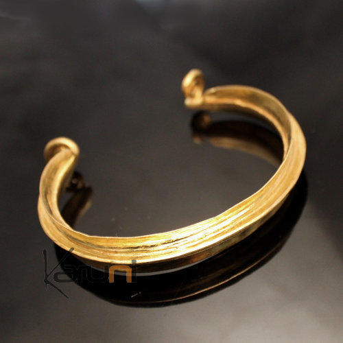 Ethnic African Jewelry Bracelet Bronze Fulani Tribe Leaf Large Design KARUNI