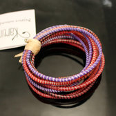Flip Flop Ethnic African jewelry Plastic Bracelets Jokko Recycled Fair Trade Men Women Children 33 red/Pink/Purple (x12)