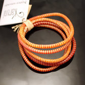 Flip Flop Ethnic African jewelry Plastic Bracelets Jokko Recycled Large Fair Trade Men Women 03 Red/Orange (x5)