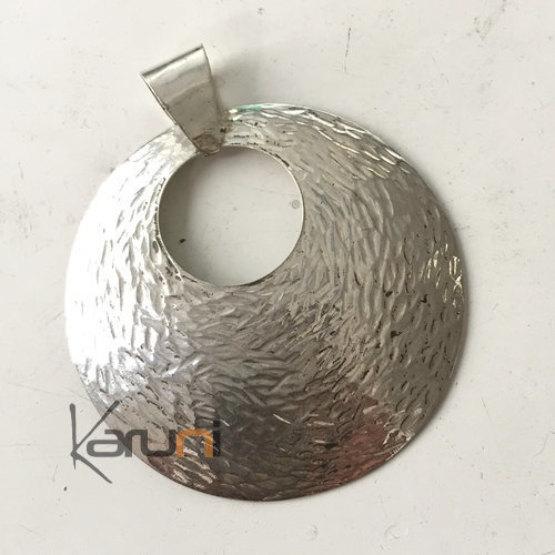 hammered sterling silver pendant