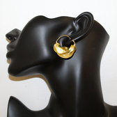 Fulani Earrings Golden Bronze Hoops African Ethnic Jewelry Mali 4 cm/1.6 inches b