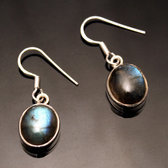 Earrings 925 Silver 103 Ovals India Stone Labradorite