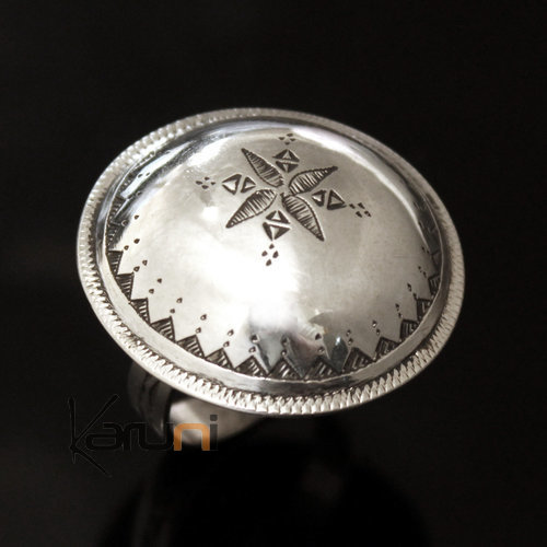 Ethnic Dome Ring Jewelry Sterling Silver Tuareg Tribe Design KARUNI  02