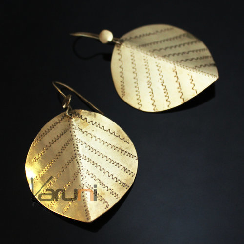 Fulani bronze golden earrings 153T