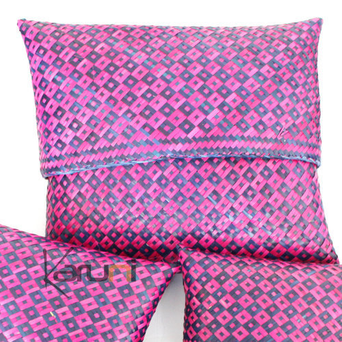 Raffia patterned pouch Lot of 6 Rose  Purple
