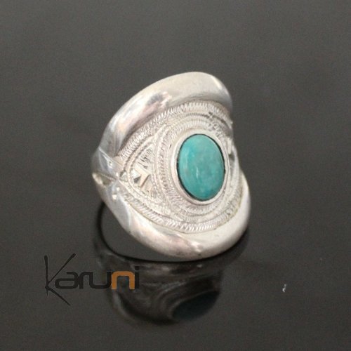 Nigerian Silver turquoise Ring 73