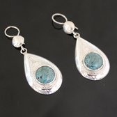Ethnic Earrings Sterling Silver Jewelry Silver Drops Turquoise Tuareg Tribe Design 62
