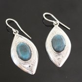 Ethnic Earrings Sterling Silver Jewelry Silver Drops Turquoise Tuareg Tribe Design 65