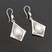 Ethnic Earrings Sterling Silver Jewelry Round Mother of Pearl Lacy Pendants Tuareg Tribe Design 38