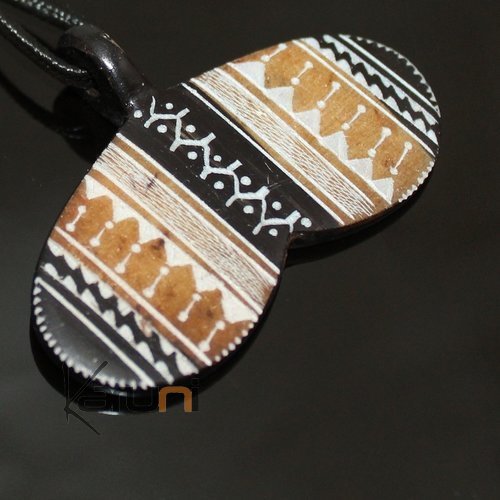 Ethnic Tuareg Jewelry Necklace Pendant Soap Stone Engraved 78