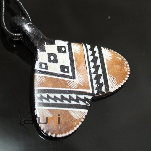 Ethnic Tuareg Jewelry Necklace Pendant Soap Stone Engraved 82
