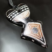 Ethnic Tuareg Jewelry Necklace Pendant Soap Stone Engraved 84
