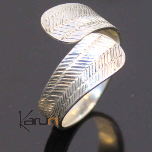 Ethnic Jewelry switch Ring Sterling Silver Crossed Flat Adjustable Tuareg Tribe Design KARUNI 08