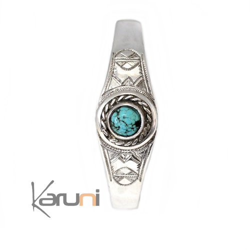 Nigerian Turquoise Silver Exclusive Cuff 09 