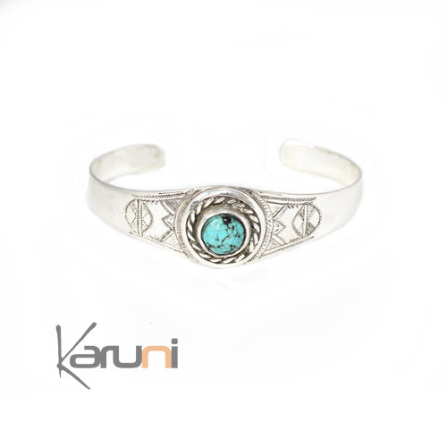 Nigerian Turquoise Silver Exclusive Cuff 09 