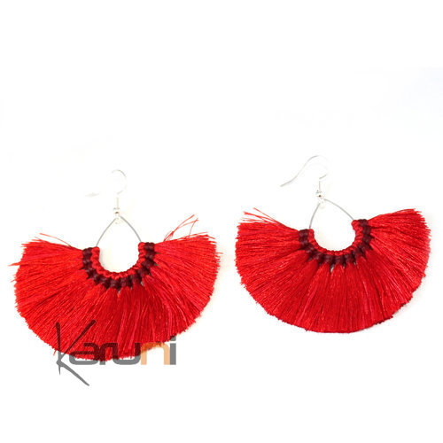 Red Yarns Fancy Thai Earrings 4017