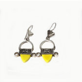 Silver Yellow earrings