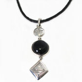 Sterling silver onyx pendant