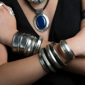 Ethnic Cuff Bracelet Sterling Silver Jewelry Large Engraved Tuareg Tribe Design 01 c